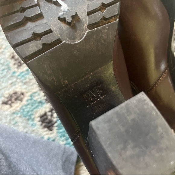 Frye leather burgundy heeled ankle boots - Picture 6 of 10